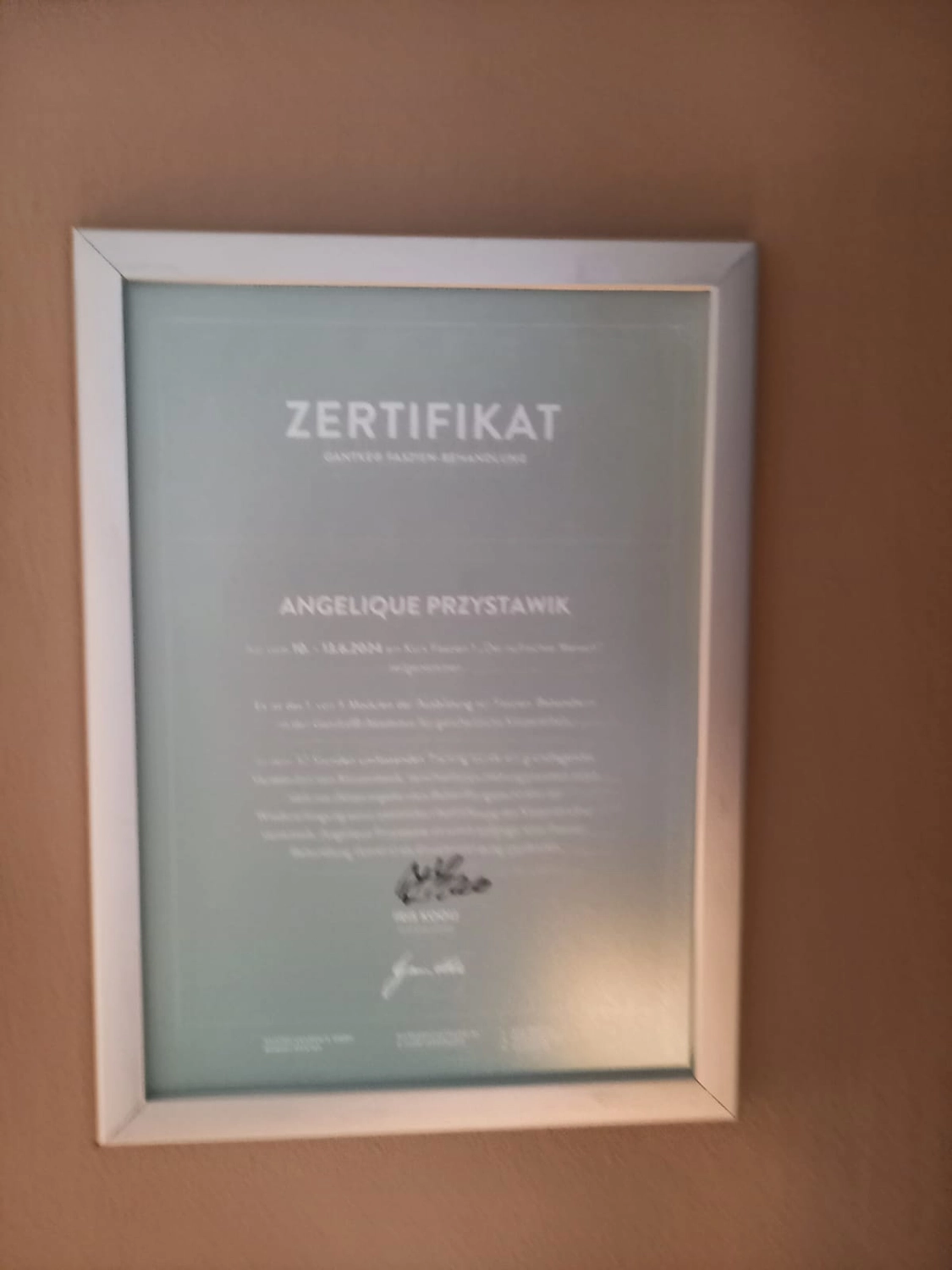 Faszientherapie Przystawik – Zertifikat